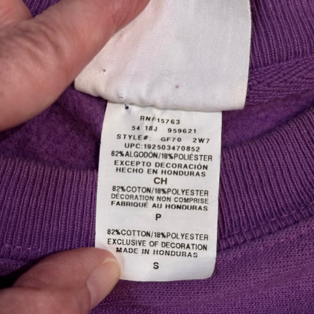 Champion Reverse Weave Purple Crewneck Sweatshirt Small Embroidered Spellout - Picture 5 of 7